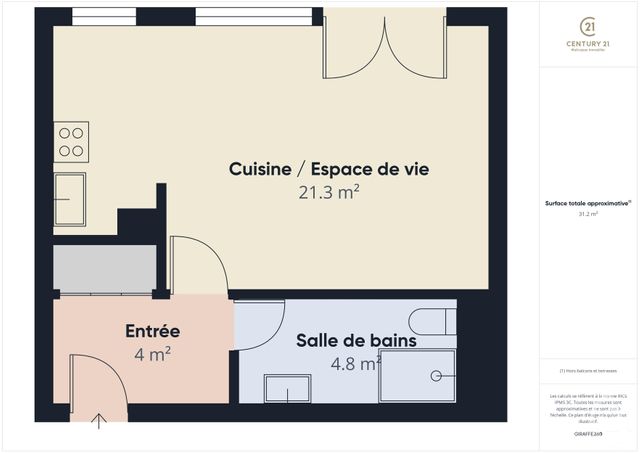 Appartement F1 &agrave; vendre - 1 pi&egrave;ce - 30 m2 - Rambouillet - 78 - ILE-DE-FRANCE