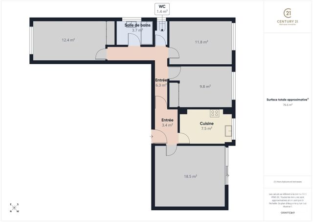 Appartement F4 &agrave; vendre - 4 pi&egrave;ces - 75 m2 - Rambouillet - 78 - ILE-DE-FRANCE