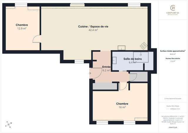 Appartement F3 &agrave; vendre - 3 pi&egrave;ces - 84 m2 - Rambouillet - 78 - ILE-DE-FRANCE
