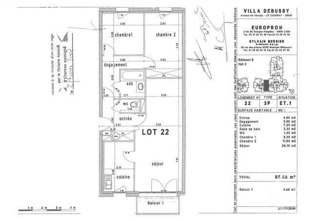 Appartement F3 &agrave; vendre - 3 pi&egrave;ces - 65,60 m2 - Chartres - 28 - CENTRE