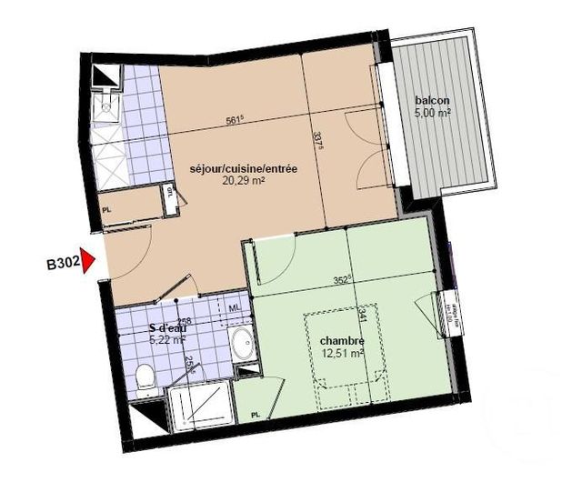 Appartement F2 à louer - 2 pièces - 38,02 m2 - Chartres - 28 - CENTRE