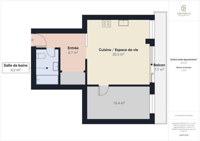 Appartement F2 à vendre - 2 pièces - 43,40 m2 - Chartres - 28 - CENTRE