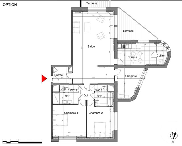 Appartement F5 &agrave; louer - 5 pi&egrave;ces - 122,57 m2 - Chartres - 28 - CENTRE