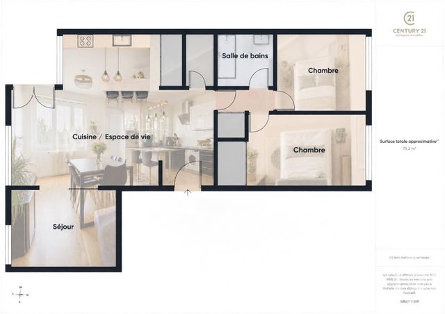 Appartement F3 bis &agrave; vendre - 4 pi&egrave;ces - 75 m2 - Chartres - 28 - CENTRE